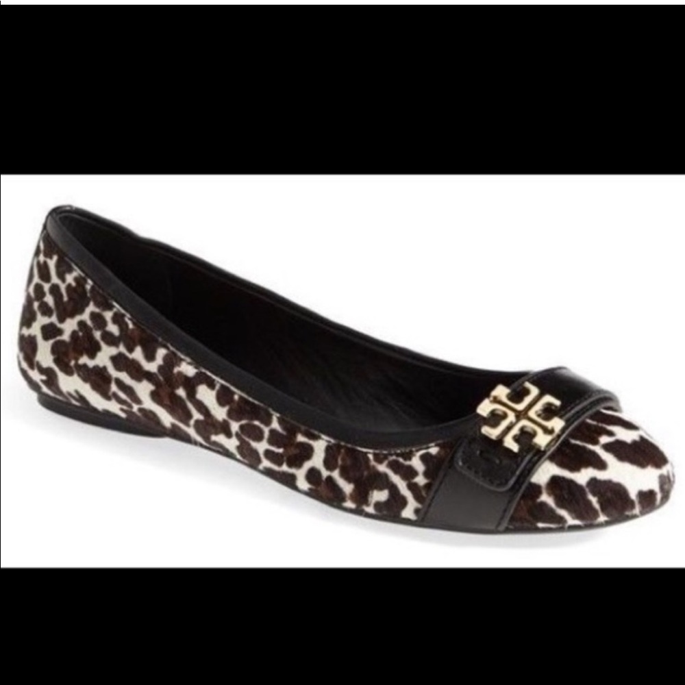 Tory Burch Eloise Ballet Leather Flats Cheetah print